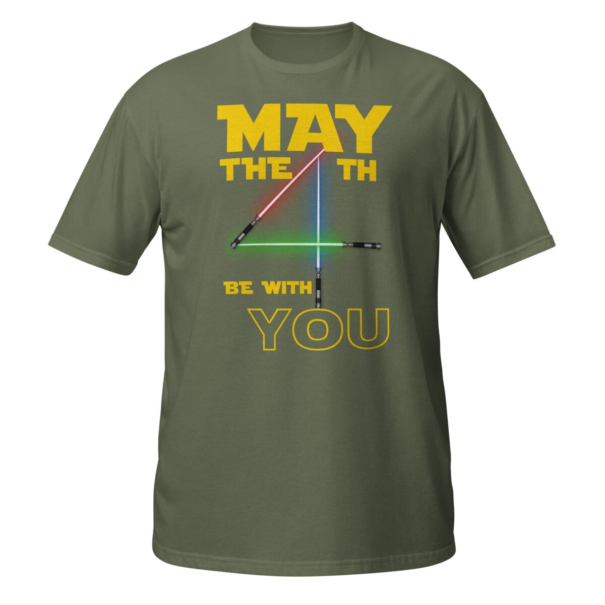 unisex-basic-softstyle-t-shirt-military-green-front-690236fb30e05.jpg May The 4th Be With You Shirt