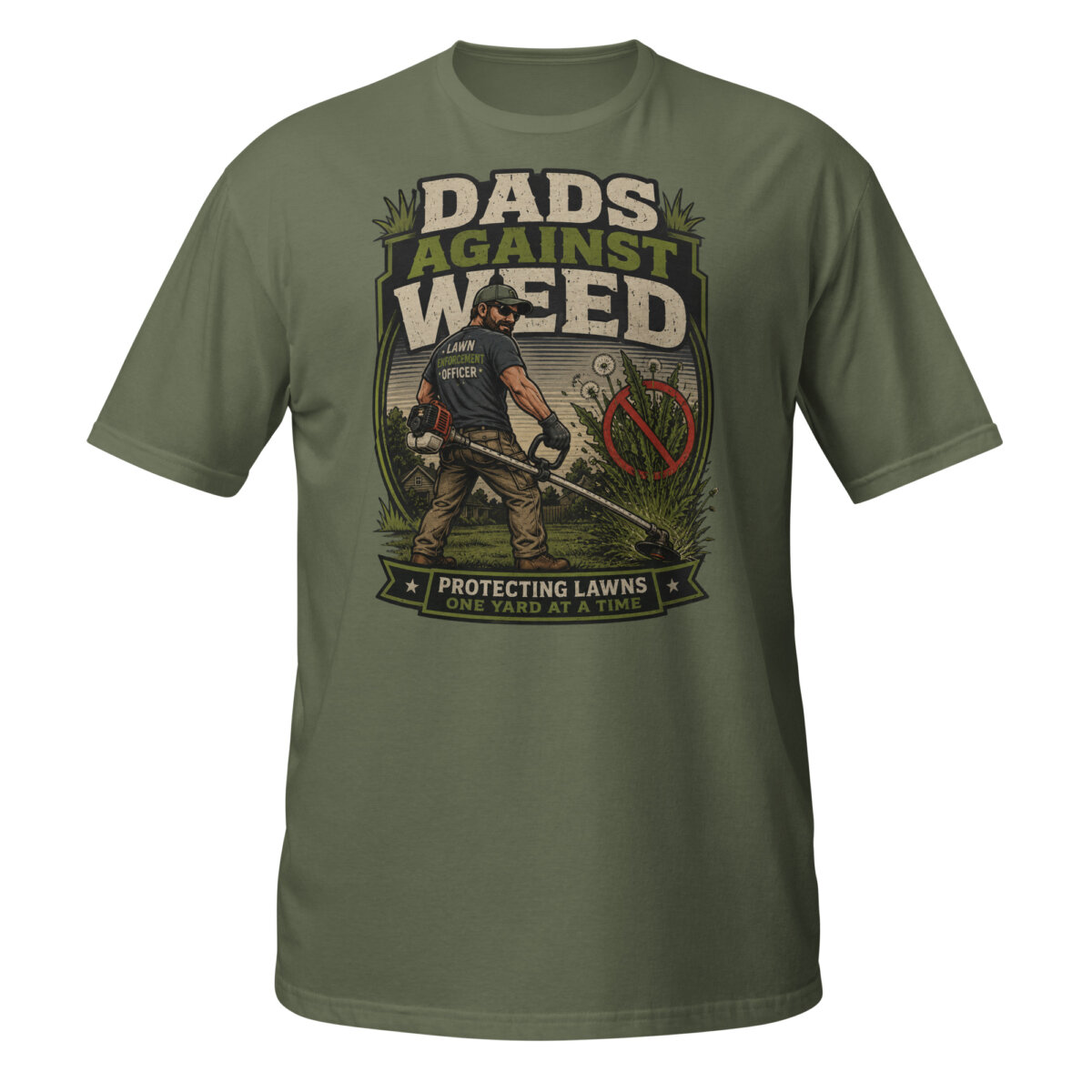 unisex-basic-softstyle-t-shirt-military-green-front-6a19c10a691ae.jpg Dads Against Weed Shirt