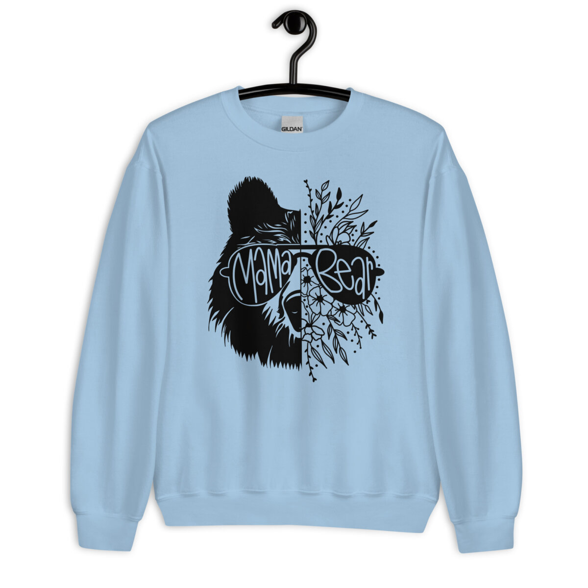 Cozy floral bear mom sweatshirt for women