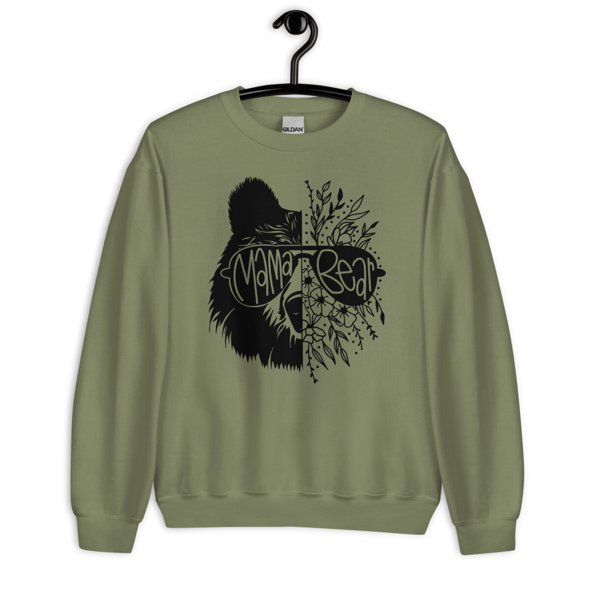 Cozy floral bear mom sweatshirt for women
