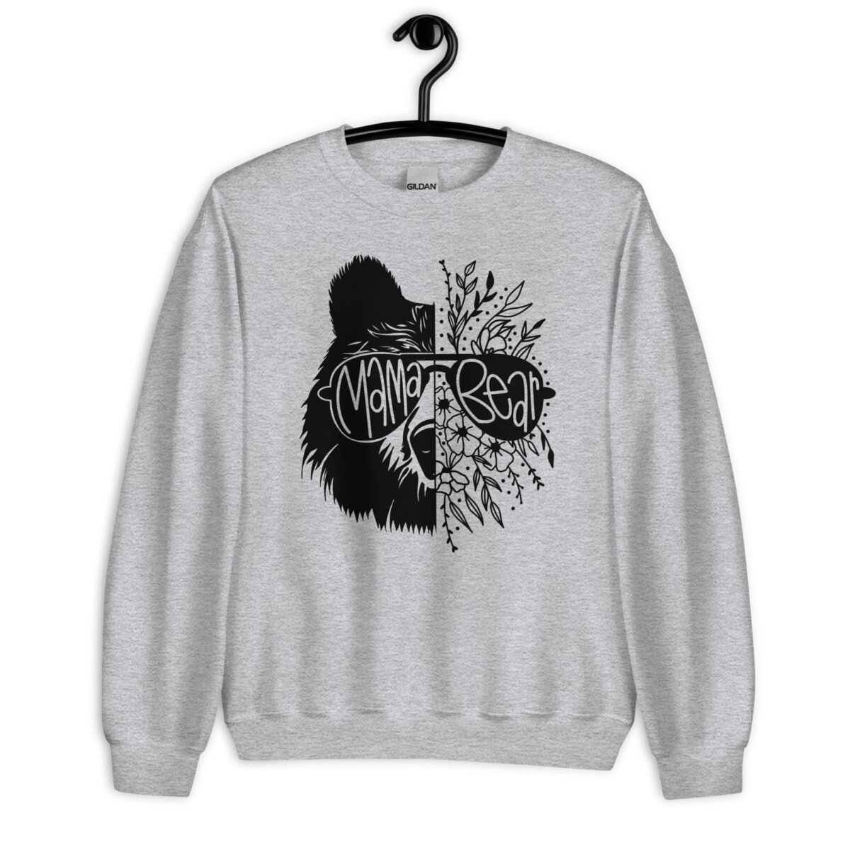 Cozy floral bear mom sweatshirt for women