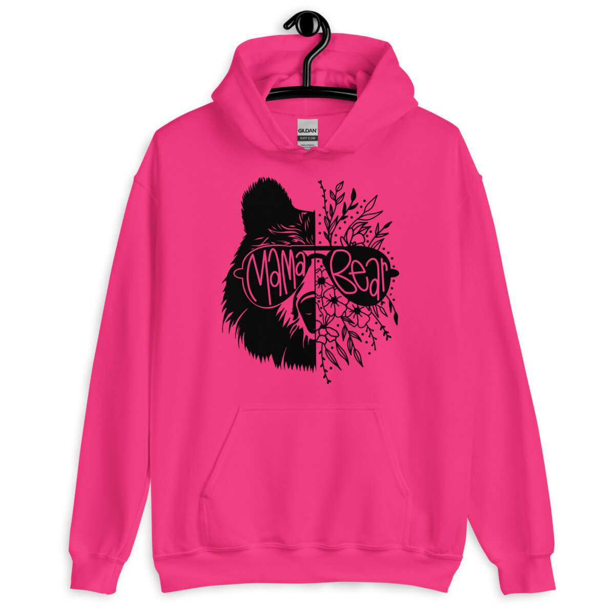 Cute floral bear mom hoodie gift idea