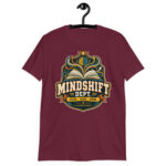 Male teacher wearing a black Mindshift Dept Teacher T-Shirt in a classroom